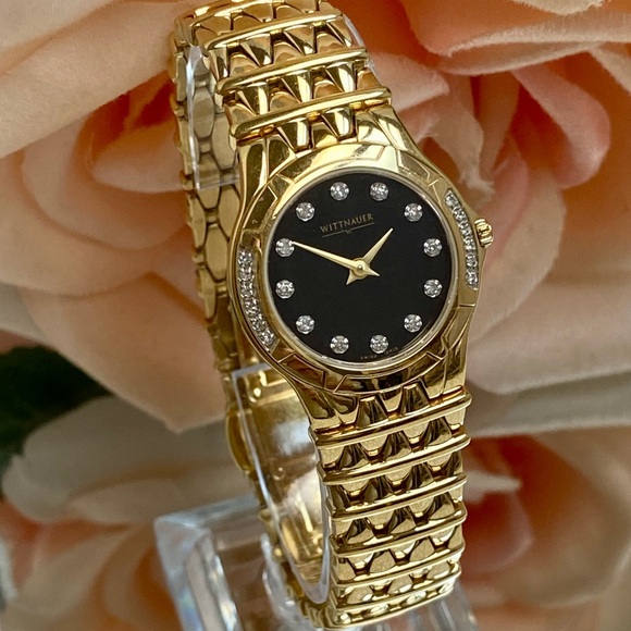 Wittnauer 2003 Swiss Diamond Accented Bezel and Dial Dress Watch 8 Jewel Mov't - Picture 4 of 15
